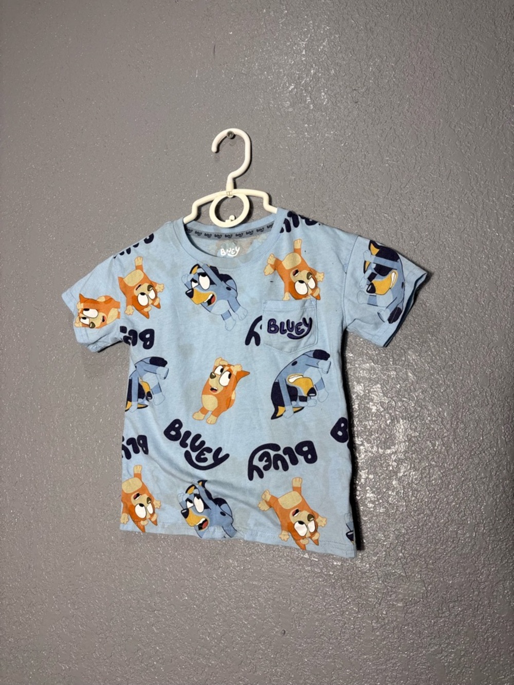 Blue Cartoon Puppy Short Sleeve Tee - Unbranded